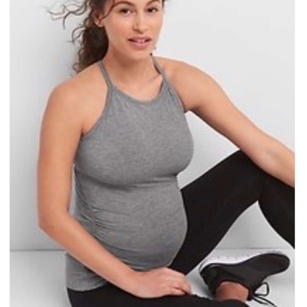 GAP Breathe Maternity High Neck Shelf Tank